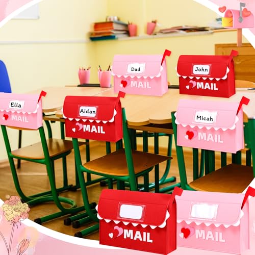 Boîte aux lettres en feutre de Saint-Valentin Libima avec cartes d'échange - 7