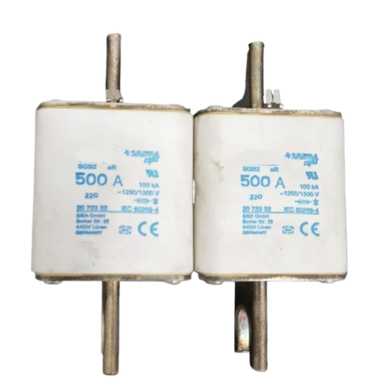 HFISWSAI 1pcs Fuses: SQB2 500A 1250/1300V 100KA aR 2072332/250A 315A 350A 450A 500A 550A 630A 700A 800A 2072432 2072532 2077632 2077652(800A,2077652)