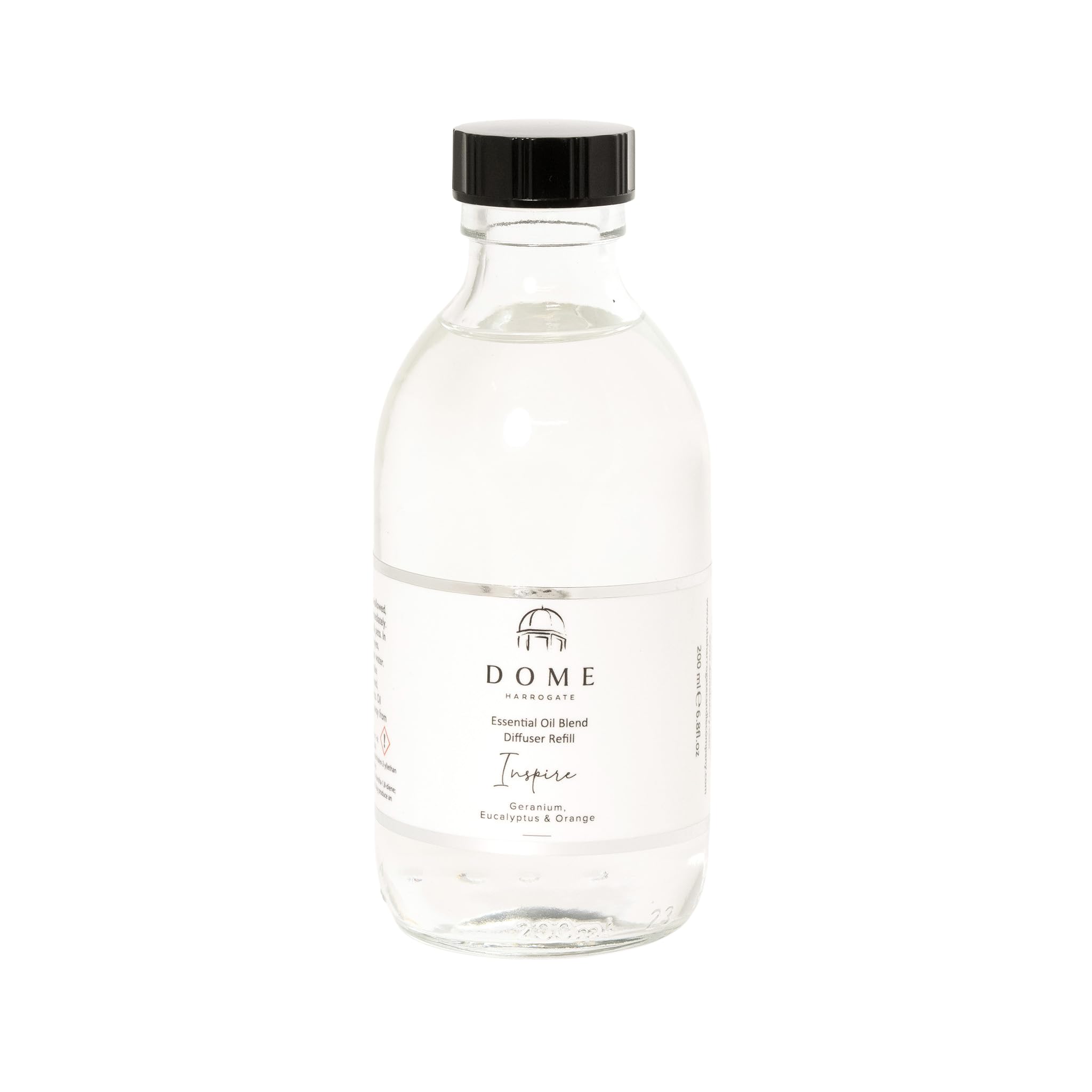 Dome of Harrogate Inspire Geranium, Eucalyptus & Orange Diffuser Refill – 200ml – Uplifting, Energizing Fragrance for Positivity & Well-Being – Perfect for Home
