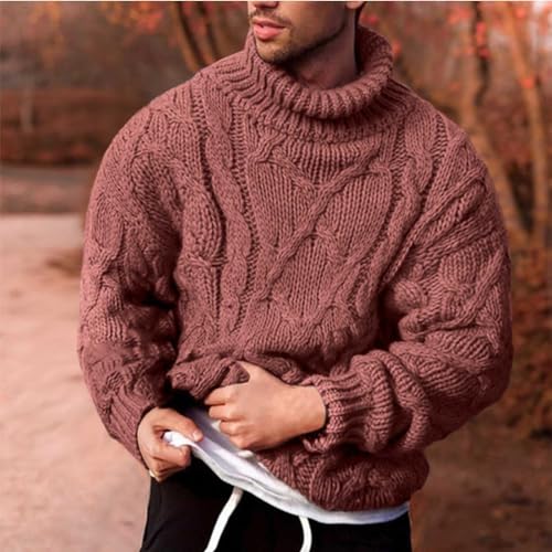 Pull à col roulé pour homme en tricot de qualité automne hiver