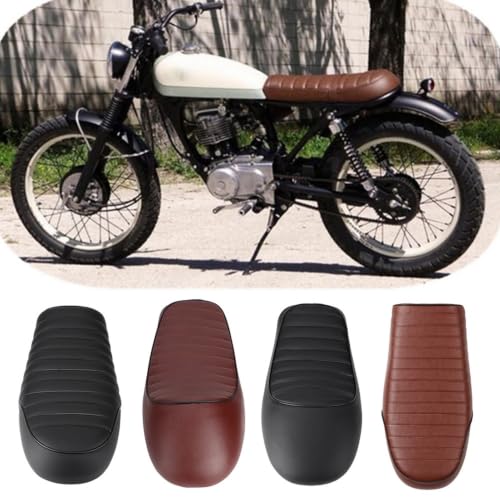 Asiento motocicleta premium de cuero PU con acabado artesanal plano para CG125 2