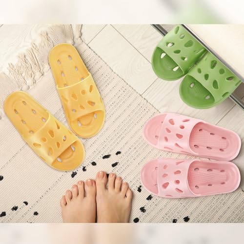 3 Pairs Shower Shoes Bulk Women Men Bathroom Shower Slippers Quick Drying Non Slip for Home Pool Beach Indoor 5