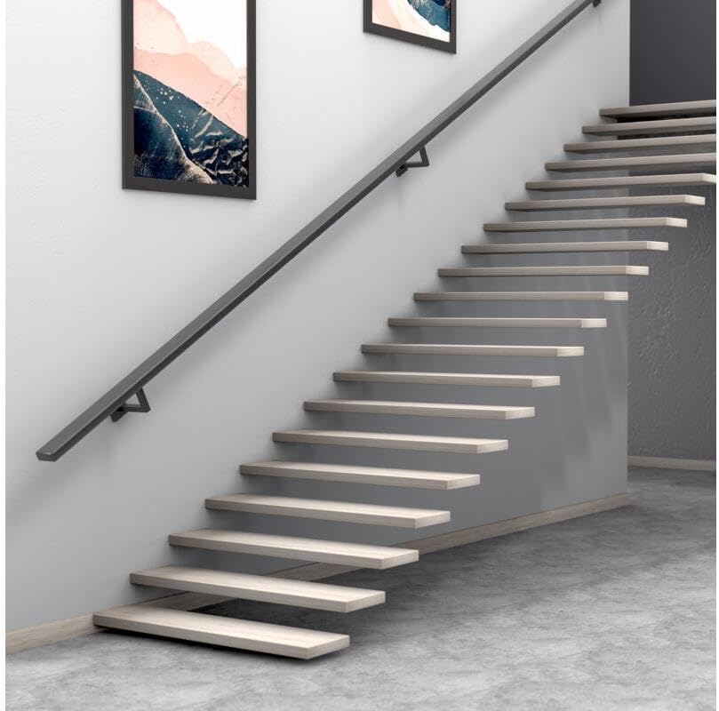 National Hardware N830-524 Reed Handrail Bracket 3-5/16 in Matte Black Surface Mount Stair Railing Hardware for Indoor Stairs Banister with Mounting Hardware and Instructions Included