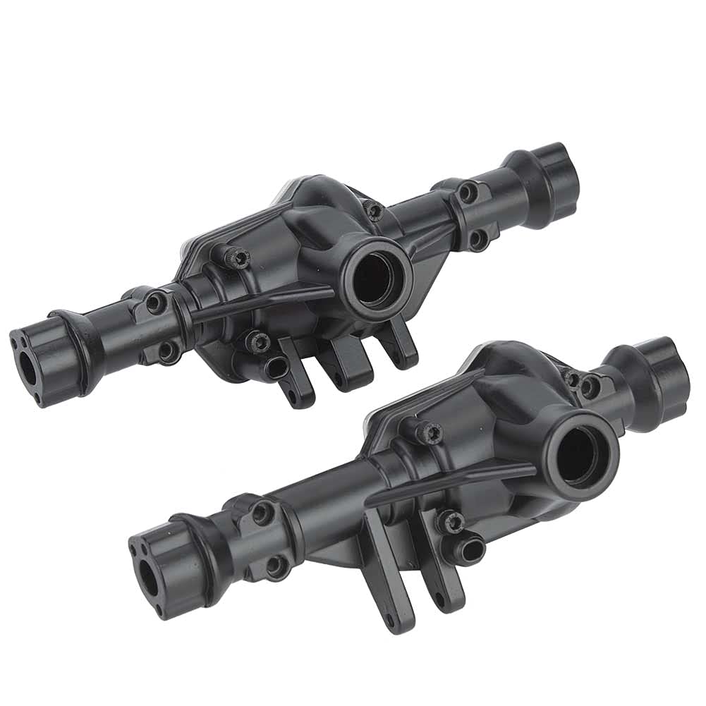 VBESTLIFE Metal Front & Rear Axle Housing, RC Car Metal Axle Housing Upgrade Parts Fit for Traxxas TRX4 1/10 Model Car (Black Silver) - Image 2