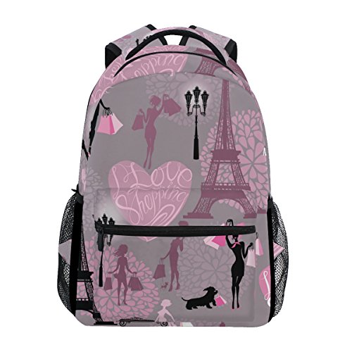 Vintage Paris Eiffelturm Rucksack Schule College Tasche Büchertasche Wandern Reisen Rucksack für Damen Herren