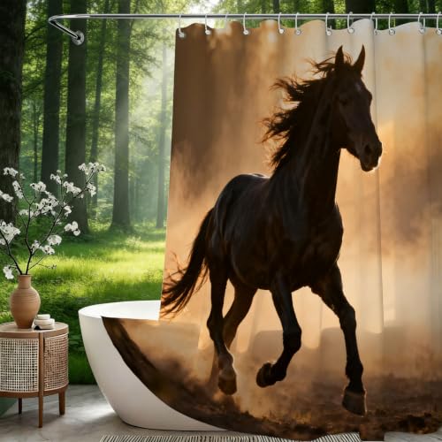 Rideau de douche rideaux de douche polyester imperméable noir 180x200 - 3