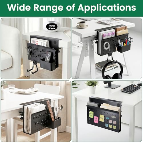 Tiroir sous bureau sans perçage support PC ordinateur rangement latéral - 8