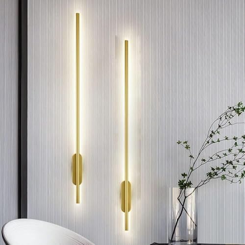 Lampe murale moderne aluminium tube long LED à intensité variable