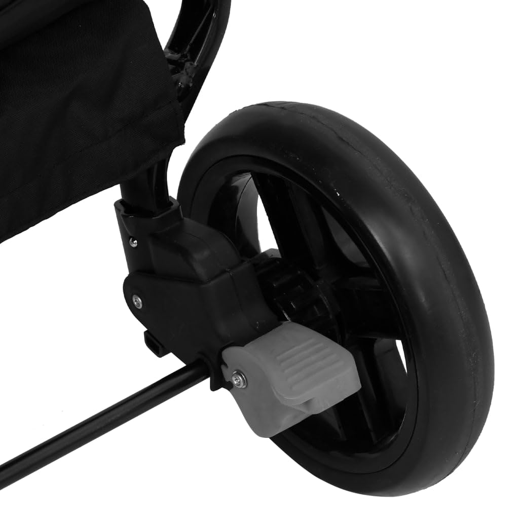 Willood Tandem Kinderwagen Zwillingskinderwagen Hellgrau Schwarz Stahl