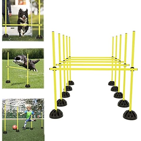 LZQ Sprungstangen-Set Agility Hürdenset Trainingsstangen für Sprungkraft, Dribbling und Beweglichkeit Ideal für den Vereins- oder Schulsport, Gelb Cover
