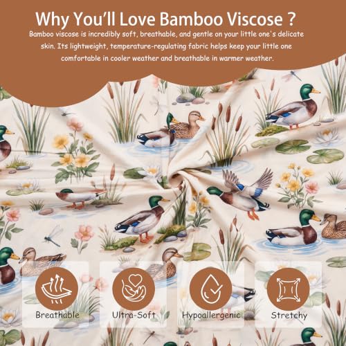 Tulivie Ultra-Soft Bamboo Viscose Footie Jumpsuit for Baby Boys & Girls (Mallard Duck,9-12M) - image 7
