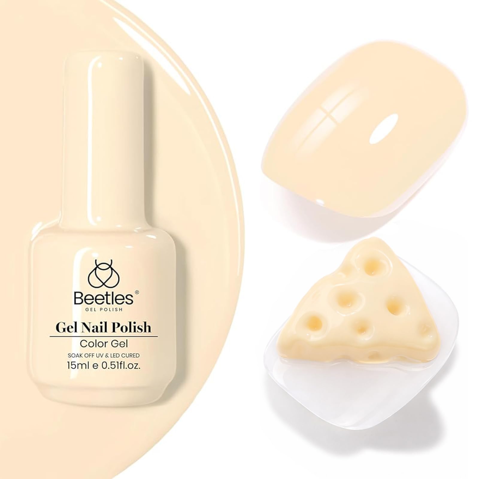 Beetles Gel Polish Yellow 15ml Nail Polish | Soft Butter Cream Yellow Gel Nail Polish - main product image