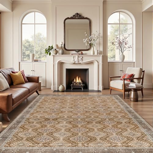 Tapis à poils courts SlishSoft marron rétro 160 x 230 cm pour grand salon - 2
