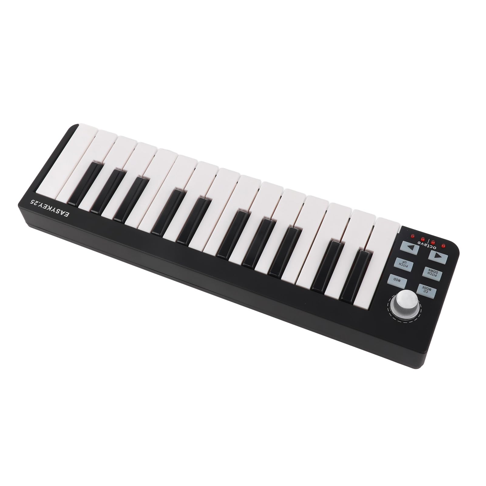 Controlador de Teclado MIDI Controlador USB Compacto de 25 Teclas para Win 11 10 8 7 Vista OS X Producción Musical Negro