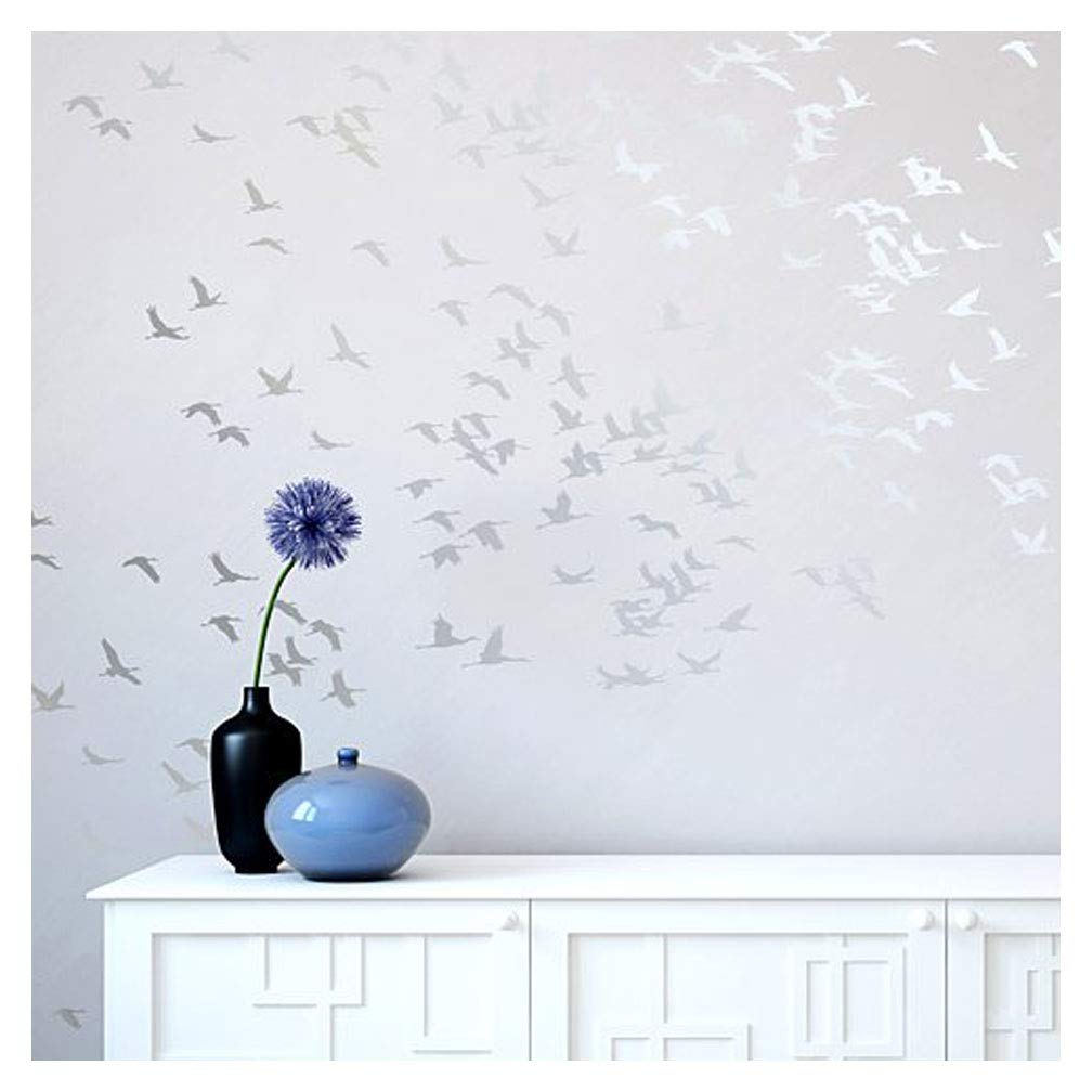 Flock of Cranes Stencil - Wall Stencils for DIY Decor