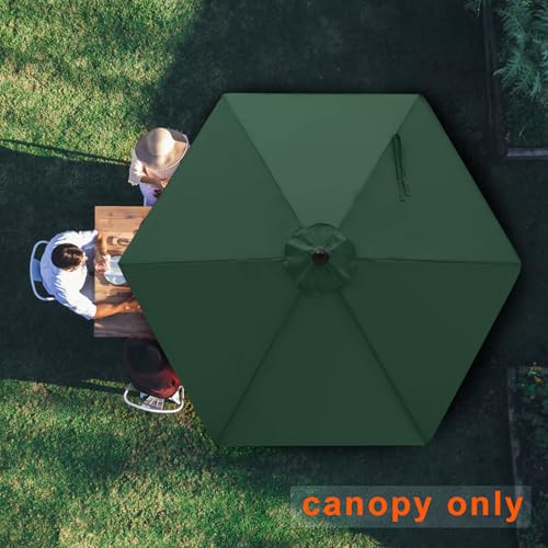 Image of MASTERCANOPY Patio Umbrella 7.5 ft Replacement Canopy for 6 Ribs-Forset Green Canopy Only