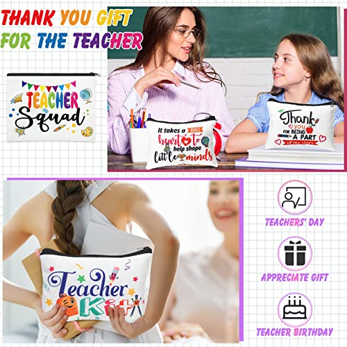 Hillban 32 Pieces Teacher Back to School Gifts Teacher Appreciation Gifts Women Cosmetic Makeup Bag Funny Pencil Pouch for Graduation Birthday Christmas(Cute)4