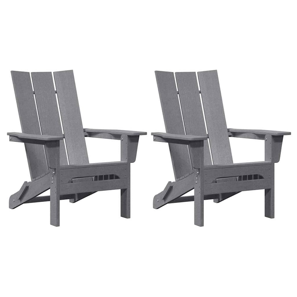 Lot de 2 chaises de jardin en polyéthylène - 80,5 x 74,5 x 92 cm - Design moderne avec accoudoirs - Charge maximale : 220 kg - Robuste - Pour balcon, terrasse et extérieur