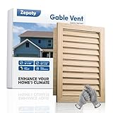 Zepoty 12' x 18' Wood Gable Vent with Metal Screen – Paintable Finish, Rust-Proof Mesh for Attics, Garages & Sheds, Vent Opening: 10' x 16'