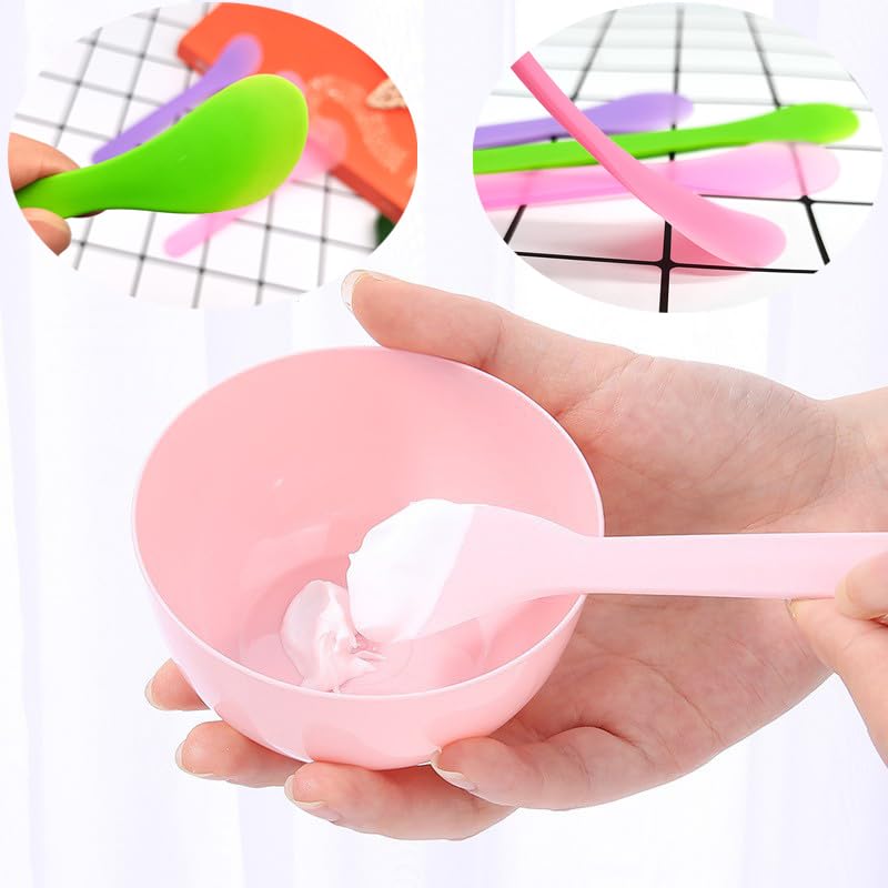 Wopanxye 100pack Cosmetic Spatula for Face Mask Cream Stick Plastic Frosted Tip Spoon Disposable Make-up Sample Tool for Easy Mixing Sampling - Image 4