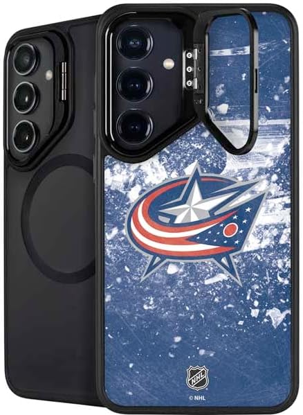 Skinit Kickstand Phone Case Compatible with Galaxy S25 - Officially Licensed NHL Columbus Blue Jackets Frozen Design