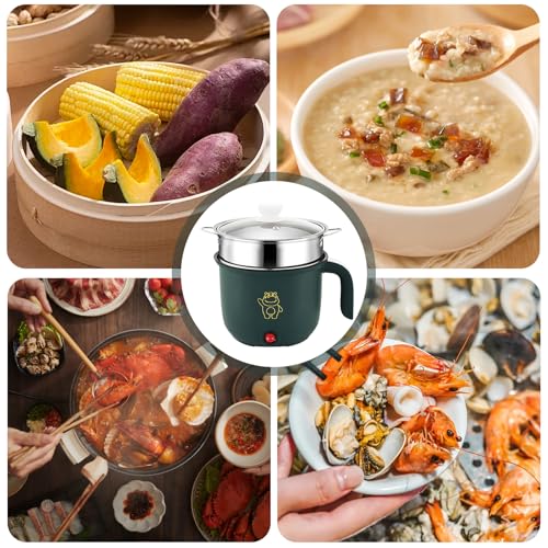 Sartén eléctrica, Mini olla caliente eléctrica, olla caliente eléctrica de 1,8 litros, multicocina antiadherente, olla de sopa rápida portátil, olla eléctrica para oficina en casa, dormitorio de - imagen 5