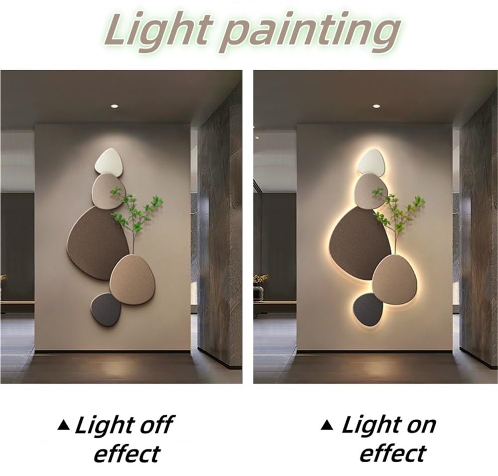 Decorazione da Parete a LED 3D con Motivo in Pietra, murale Illuminato per Soggiorno, Camera da Letto, Ingresso, Accento Decorativo in Pietra illuminata