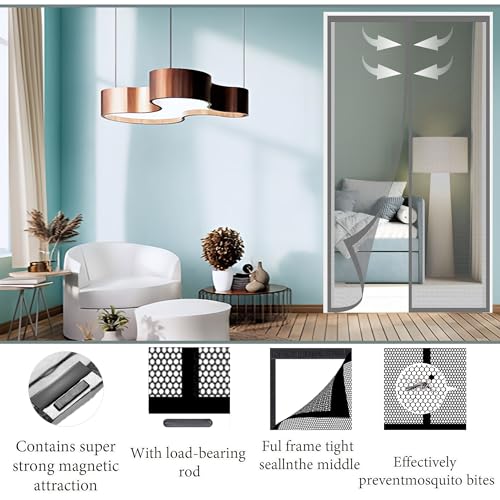 Moustiquaire pour porte 109 x 268 cm différentes tailles gris