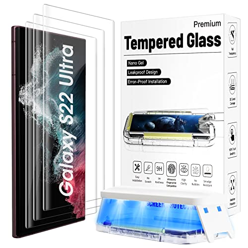 Ni-SHEN 3 Pack【Auto Alignment】 3D Curved for S22 Ultra Screen Protector Samsung Galaxy...