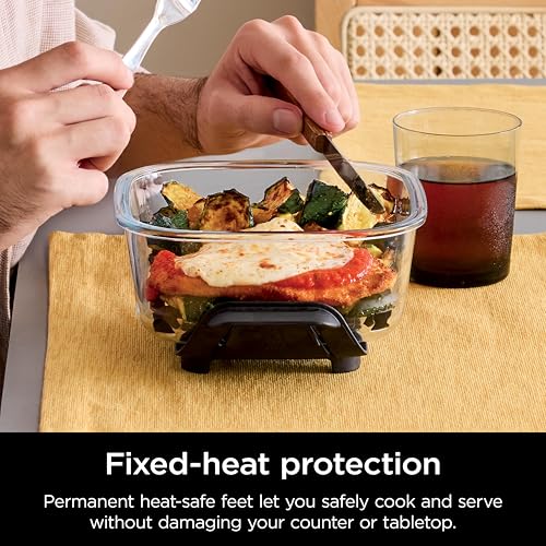 Ninja 6-Cup CleanCrisp Glass Container & Storage Lid, Crispi, XSKSFN6CUP | 450F rated, PFAS and PTFE free, Microwave, freezer and dishwasher-safe - image 9