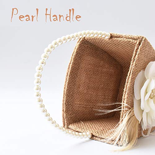Atailove 2 Pcs Burlap Flower Girl Baskets For Wedding-Romantic Cherish Wedding Flower Baskets #TOP1