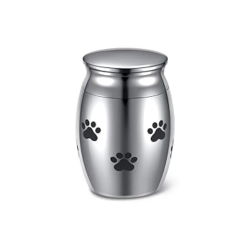 PiercingJ Custom Engraving Small Keepsake Urns for Pet Ashes Mini Cremation Urns Stainless Steel Cat Dog Paw Claw Memorial Ashes Holder Decorative Keepsake Urns for Ashes Loss of Pet Sympathy