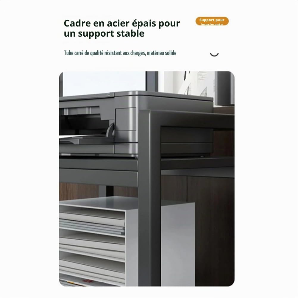 Support pour Tour d'ordinateur à 3 Niveaux, Réglable en Hauteur avec roulettes, Support pour PC CPU en pour Salon, Chambre à Coucher, Bureau, 51 x 30 x 69 cm, Noir