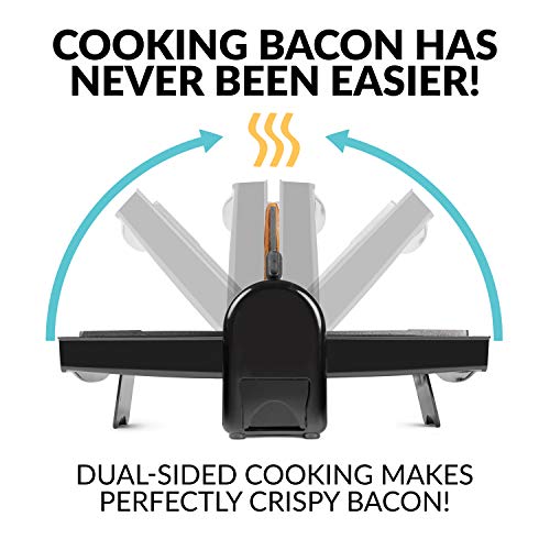 HomeCraft FBG2 Nonstick Electric Bacon Press & Griddle, Cooks 6 Pieces, Perfect For Eggs, Sausage, Pancakes, Hashbrowns, 6-Slice, Black