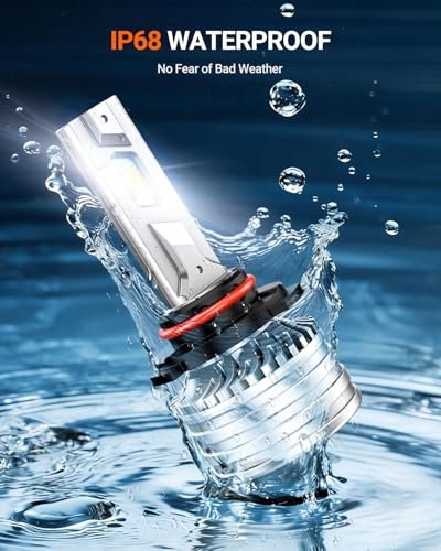 Image of SEALIGHT 9005 Bulbs, 90,000LM 1400% Brightness, HB3 9005 6500K Cool White LED Bulbs, IP68 Waterproof 70000Hrs Lifespan, 5X Heat Dissipation driving LED Bulbs, Plug and Play, 2 Pack