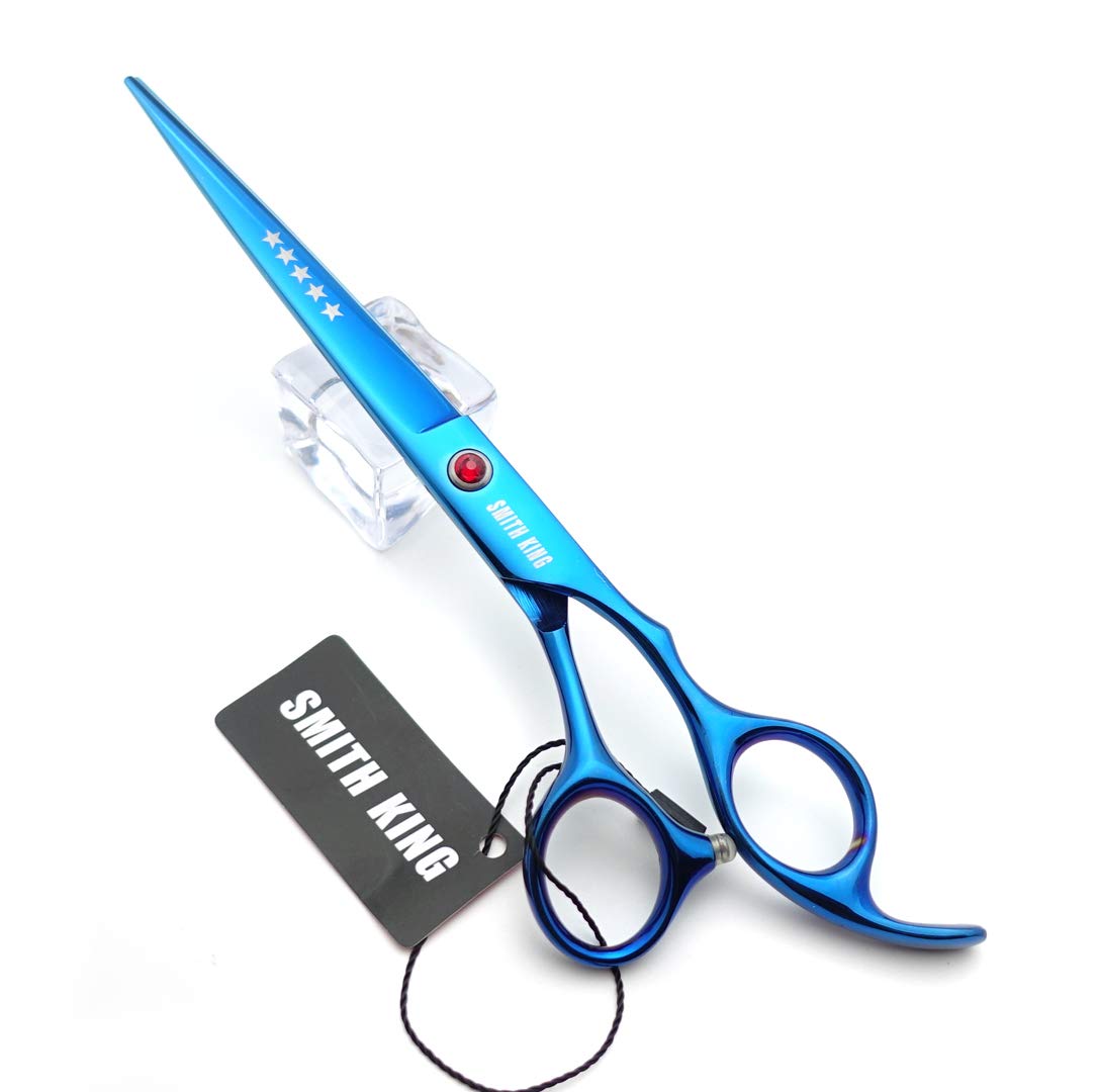 Jeu de ciseaux à cheveux de 7,0 pouces Ciseaux de coupe de cheveux et ciseaux à effiler avec des peignes de rasoir dans 1 ensemble (bleu)