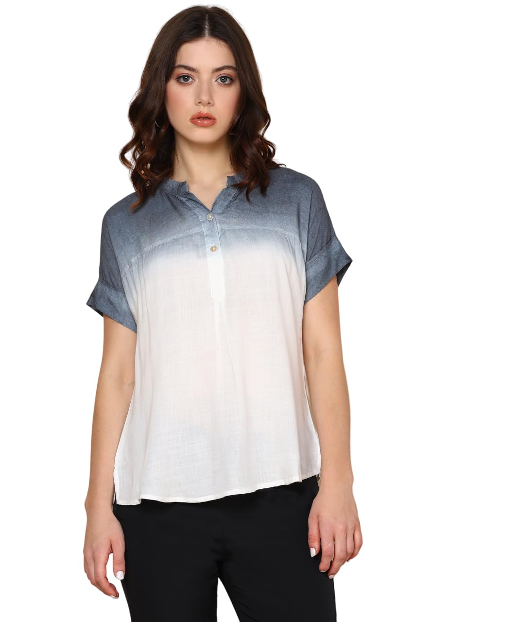 Roadster Hand Dyed Rayon Top for Women in neutral