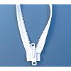 YKK Zipper, White #10 Brand Separates at The Bottom, Marine Grade Metal Tab Slider, Heavy Duty (24 Inch)
