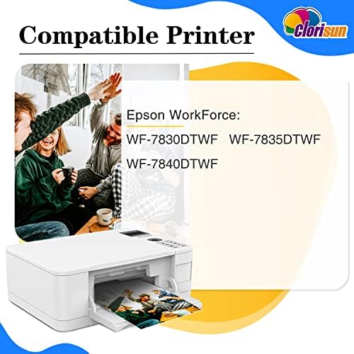 Clorisun 405XXL Ink Cartridges for Epson 405 XXL 405XL Ink for Epson WorkForce WF-7830DTWF WF-7840DTWF WF-7835DTWF WF-7830 WF-7840 WF-7835 WF7830 WF7840 WF7835 Printer Black Cyan Magenta Yellow(4 Pack