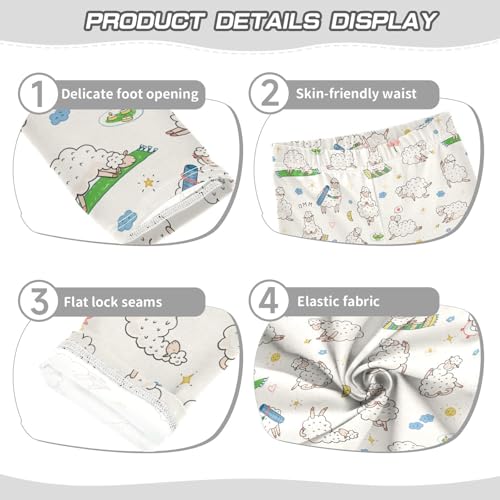 ZZKKO Girls Leggings Yoga Llama Doodle Toddler Girls Clothes Leggings for Girls Toddler Girls Leggings 3-4T3