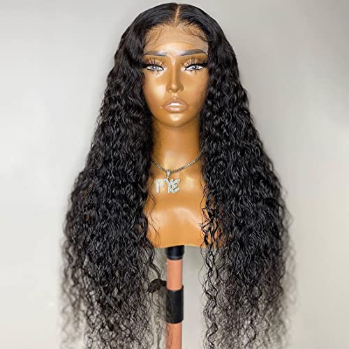 GIANNAY Curly Lace Front Wigs Black Deep Wave...