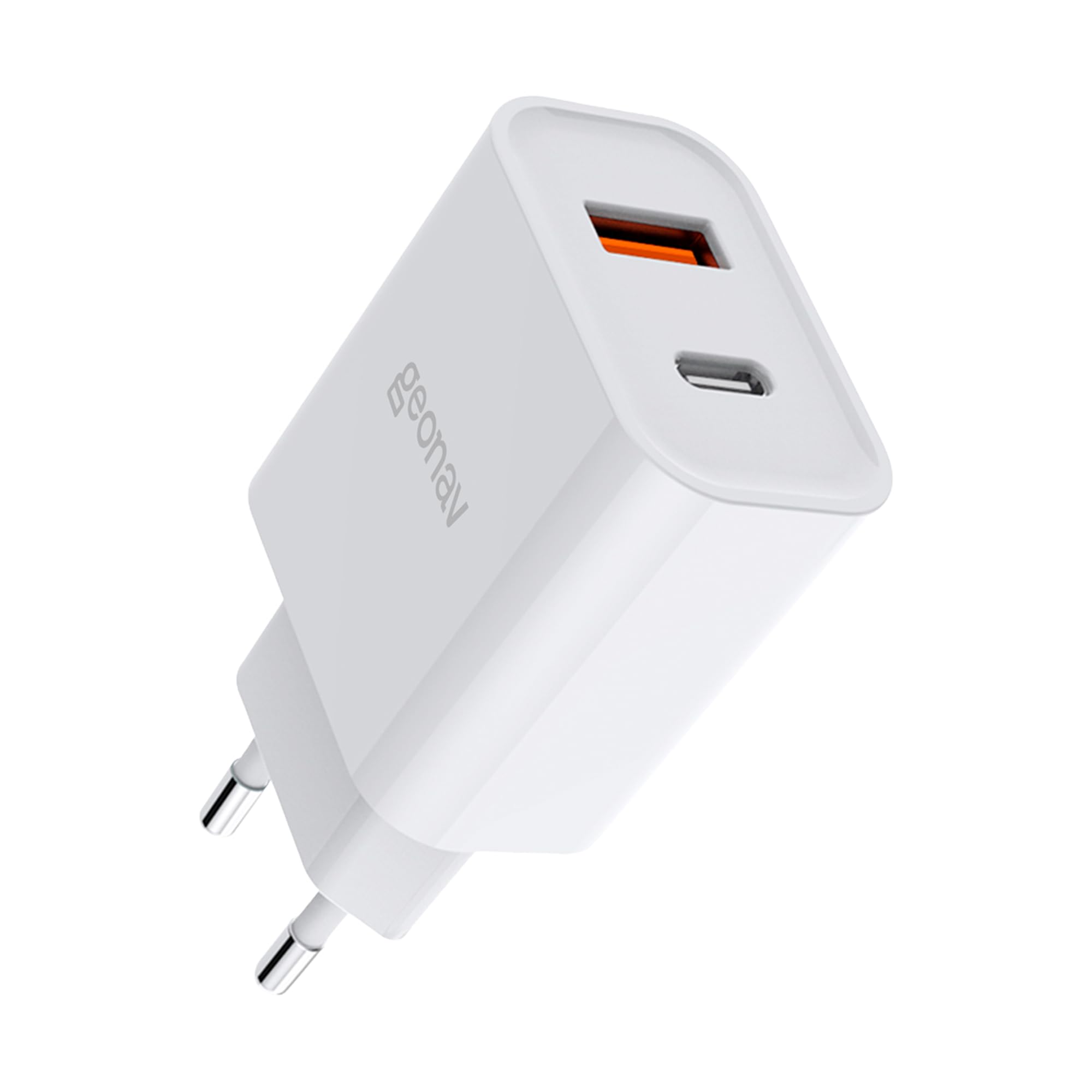 Geonav Carregador Universal SuperPower GaN Duo, 65W, 1 USB-A e 1 USB-C, tecnologias Quick Charge, Power Delivery, PPS*, CH65PDQC, Branco