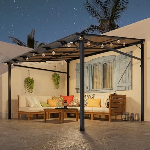 IDEALHOUSE 10x12 FT Upgraded Wall-Mounted Gazebo