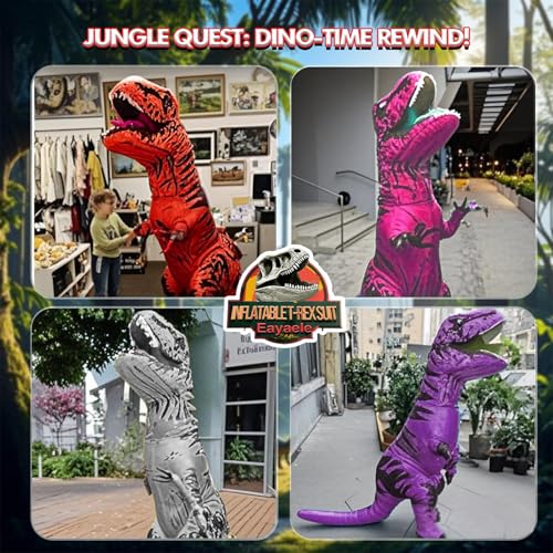 Eayaele Aufblasbare T-rex Kostüme Aufblasbare Dinosaurier Kostüm Erwachsene Tyrannosaurus Rex Anzug Karneval Party Dino Kostüm Männer Frauen (Rosa)