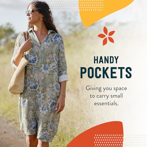 RipSkirt Hawaii Travel Dress Long – Breathable Cotton Gauze Dress with Pockets – Long Sleeve or 3/4 Sleeve2
