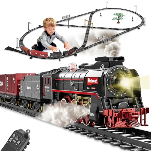 Elektrische Zug Spielzeug Kinder, Fernbedienung Eisenbahn Dampfzug Set...