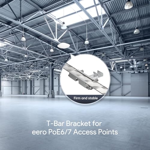 Image of Eero PoE 7 & 6 T-Bar Ceiling Mount, Aluminum Tool-Free WiFi AP Bracket | T-Bar Ceiling Mount for Eero PoE 7 & PoE 6 Wi-Fi Access Point, Tool-Free Installation, WiFi AP Mount for Office, Warehouse