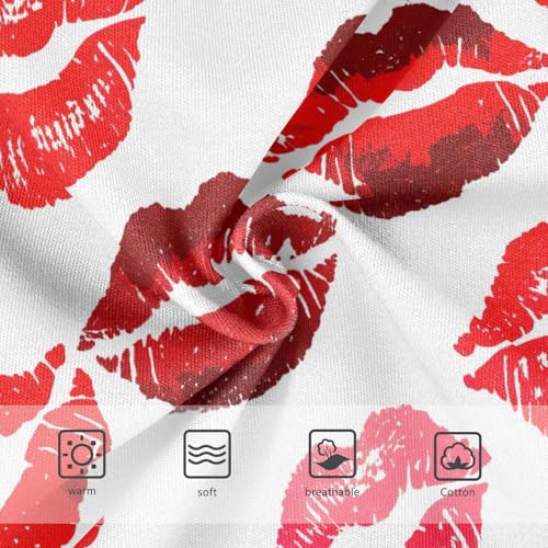 Joisal Red Kiss Marks White Girl Panties Cute Toddlers Underwear Floral Cotton Aesthetic Kids Briefs Undies 2t3