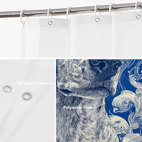 Rideau de douche motif chien imperméable en polyester à séchage rapide - 5