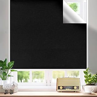 Digiroot Portable Blackout Blind, Blackout Material 100x145cm Cut to Size Blackout Blinds Stick On Window No Drill Blinds Blackout Curtains for Bedroom, Nursery, Loft, Travel RV Car